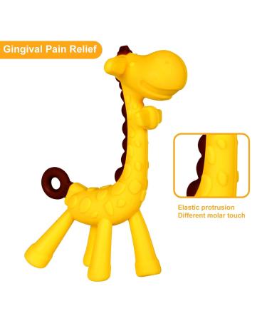 Silicone Baby Teething Toys Set - BPA-Free Banana & Giraffe Teether with Storage Case - Soothes Baby's Gums - Fruit Shape - 4 Pack - Buy Online on SooperMarket.com