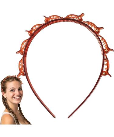 Toothed Headband Braid Tool | Fashion Headband With Clips Professional Toothed Headband Braid Tool For Effortless Styling And Secure Hold For Women Girls Red - Buy Online on SooperMarket.com