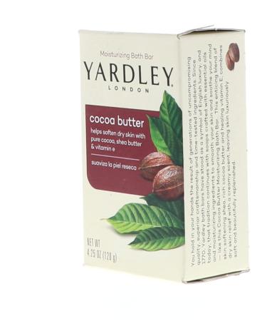 Yardley Cocoa Butter Moisturizing Bar Chocolate Scent 4.25 Oz | Premium Hydrating Soap for All Skin Types | International Shipping Available - Buy Online on SooperMarket.com