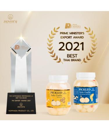 Homtiem Pickled Solo Garlic 7.04 Oz (200g) - Honey & Ginsen | Non-Additives, Non-Preservatives | Ideal for Spicy Pickled Garlic & Healthy Recipes - Buy Online on SooperMarket.com
