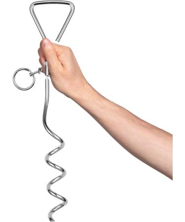 Bunty 16" Dog Tie Out Stake - Spiral Ground Anchor for Dog Lead Hook Leash & Dog Tie Out Cable - Premium Heavy Duty Dog Ground Spike for Outdoor Garden - Dog Camping Essentials & Accessories - Buy Online on SooperMarket.com