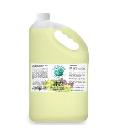 Bella Terra Oils Pure Grape Seed Oil 1 gallon Antioxidant-Rich Lightweight Radiant Skin Frizz-Free Hair Silky Touch 12.8 Fl Oz (Pack of 10)