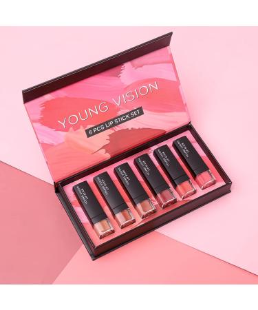 YOUNG VISION Lipsticks Set: Multi-finish Matte Nude Colors Bundle for Long-lasting & Moisturizing Lip Makeup - Pack of 6 - Perfect Gift for Women - Buy Online on SooperMarket.com