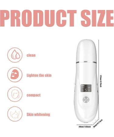 Skin Scrubber 4 in 1 600mAh LED Facial Spatula for Pore Cleaner with Curved Blade Removing Blackhead USB Rechargeable Skin Care Portable Pore Extractor (White) Face Scraper Tool - Buy Online on SooperMarket.com