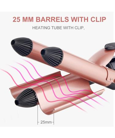 3 Barrels Hair Curler - 25mm Curling Iron for Mermaid Waves, Beach Waves - Quick Heating for Long or Short Hair Styling - Buy Online on SooperMarket.com