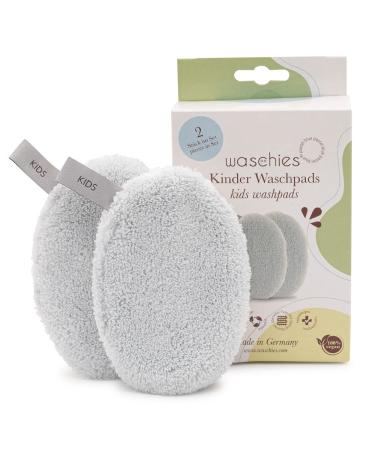 Waschies Kids washing pads for babies and children for cleaning only with water reusable skin-friendly super soft made in Germany Pastel Blue 2 Set Pastel Blue 2 pieces (1 Pack)