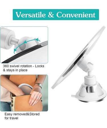 Fogless Shower Mirror with 360 Rotation Suction Cup | Fog-Free Bathroom Makeup/Shave Mirror with Holder | Adjustable Arm, Shatterproof & Rust-Resistant - Buy Online on SooperMarket.com