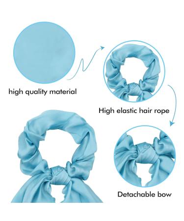 12 Pack Colorful Satin Hair Bows Scrunchies for Girls - Hair Ties Ponytail Holders for Thick Hair - Elastic Hairbands Accessories for Women - Buy Online on SooperMarket.com