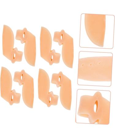 Orthopedic Toe Separator & Thumb Protector - 4 Pairs | Silicone Bunion & Hammer Toe Spacers for Foot Care - Skin Color 7x3.5cm - Buy Online on SooperMarket.com