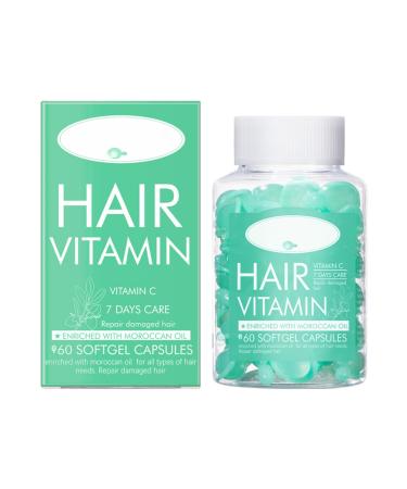 Hair Oils Hair Treatment Serum Oil Capsules Vitamin E Capsules for Split Ends Hair Treatment Hair Repair Essence for Dry Damaged Hair Care Healthier Smooth Silky Thicker Hair 60PCS