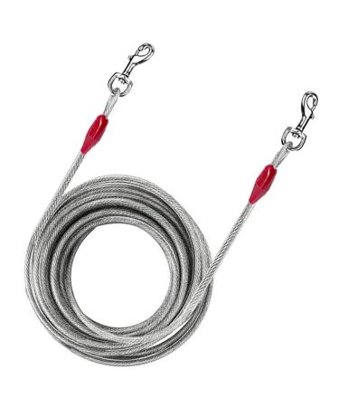 3m Dog Chains for outside Dog Tie Out Cable Heavy Duty Steel Spiral Ground Spike Stake (45cm) Dog Tether Outdoor Dog Camping Tie Out Lead Leash for Dogs 125 lbs (Cable Only 10 Feet (3m)) Cable Only 10 Feet (3m)