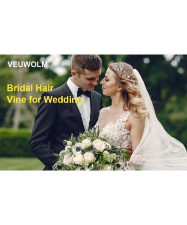 100 cm Wedding Hair Wire Bridal Hair Jewellery Rhinestone Headband and Headband with Crystal Headdress Head Cover for Women - Buy Online on SooperMarket.com
