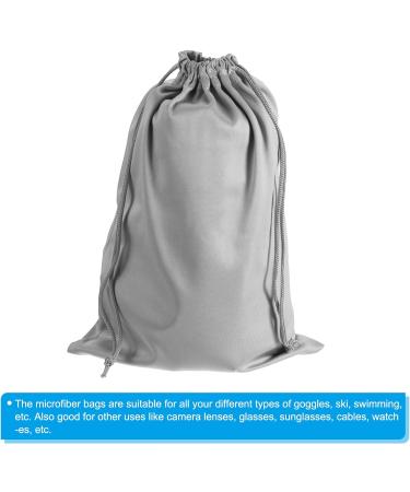 Lightweight Gray Microfiber Ski Goggle Bag - Protective Storage Sleeve with Drawstring Pouch - Buy Online on SooperMarket.com