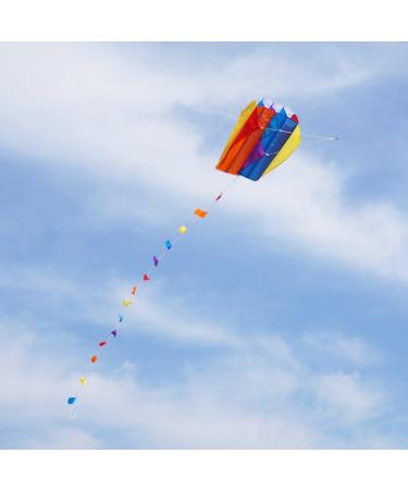 Besra Colorful Parafoil Kite with Long Tail - Easy to Fly Outdoor Fun for Kids & Adults | 20 inch - Buy Online on SooperMarket.com