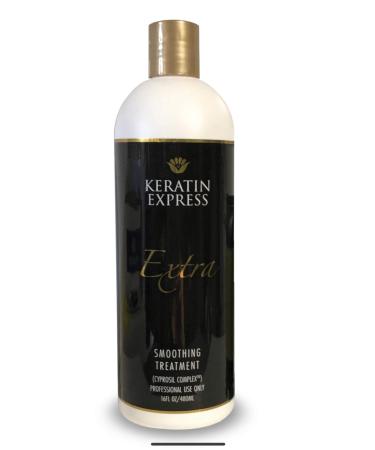 Keratin Express Extra Smoothing Treatment for Frizzy Hair up to 6 Weeks 16 fl oz. Contains Formaldehyde Not for Pregnant Women or Children.