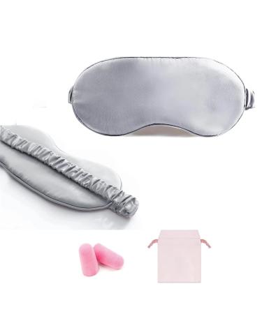 OneCut Sleep Eye Mask with Elastic Strap Headband  Lightweight Comfortable Soft Silk Like for Men Women Traveling (Gray)
