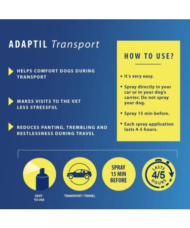 ADAPTIL Spray 20 mL Dog Calming Pheromone Spray by ADAPTIL for Dogs to Help Calm & Comfort During Travel or Stressful Events - The Original Dog Appeasing Pheromone Spray (ADAPTIL Spray C956 1-Pack) - Buy Online on SooperMarket.com