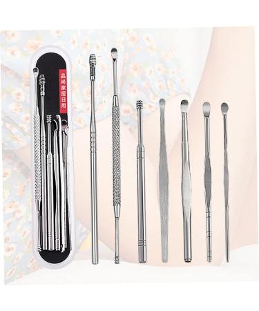 KALLORY 2 Sets 7pcs Stainless Steel Ear Cleaning Tool Set - Ear Care Nursing Spring Tool for Gentle Ear Cleaning - Cosmetic Silver - Pack of 2 - Buy Online on SooperMarket.com