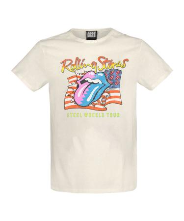 Amplified Clothing The Rolling Stones 'Steel Wheels' (Natural) T-Shirt (x-Large)