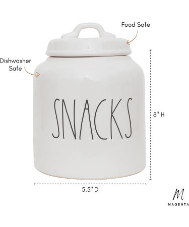 Rae Dunn Ceramic Cookie Jar - Stoneware Treat Canister for Snack Storage in White - Buy Online on SooperMarket.com