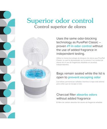 PurePail Go Portable Diaper Pail Aqua - Odor Control, No Fragrance, Collapsible for On-The-Go, Compact - Buy Online on SooperMarket.com