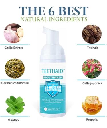 Teethaid Mouthwash & Whitening Toothpaste Foam - Heal Ulcers Freshen Breath Prevent Caries (2 Pack) - Buy Online on SooperMarket.com