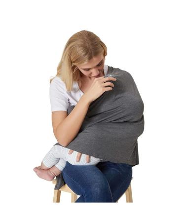 Dark Grey Nursing Cover & Poncho | Soft Cotton & Polyester Nursing Apron & Blanket for Babies | 70x85cm Ideal for Breastfeeding - Buy Online on SooperMarket.com