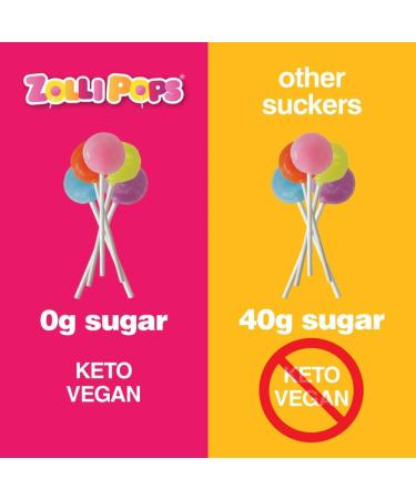 Zollipops Clean Teeth Pops - StrawOrangeRaspberryCherryGrapePineapple (15 Pops, 3.1oz) - Sugar-Free Tooth-Friendly Treats - Buy Online on SooperMarket.com