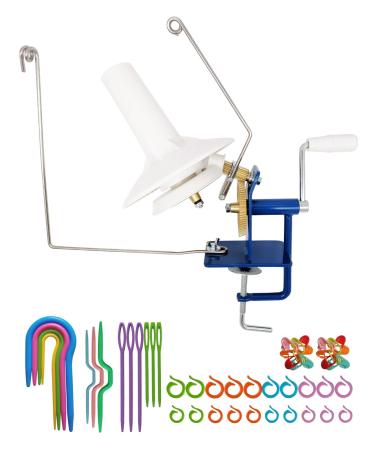 Hand-Operated Yarn Ball Winder 10 Ounce Capacity Manual Yarn Ball Winder fit for Yarn/Fiber/Wool/String Ball Winder with Plastic Needles and etc
