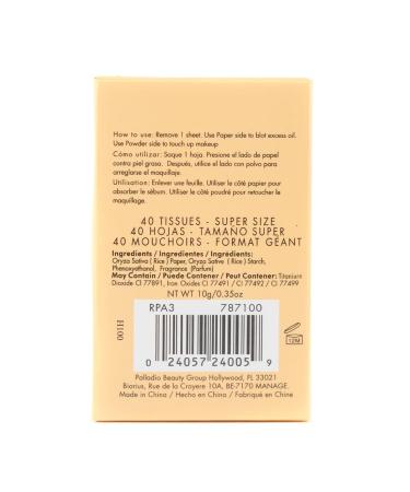 Palladio Rice Paper Tissues Natural (Pack of 6) - Eco-Friendly Soft and Absorbent Makeup Setting Solution | International Shipping Available - Buy Online on SooperMarket.com