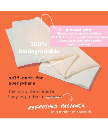 Refresh Line Facial Wipes | Clarifying Citrus Cleaning Towelettes - Natural AHA/BHA Face Wash Cloths 15ct - Perfect for On-the-Go Cleansing - Buy Online on SooperMarket.com