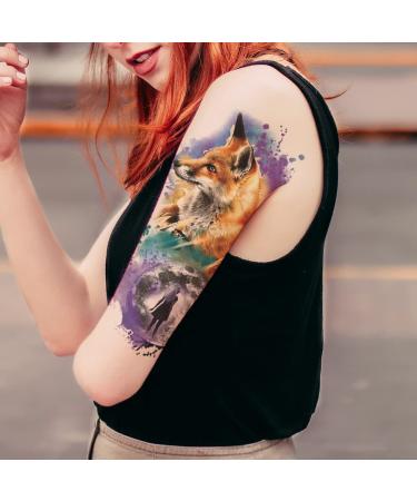Oottati 12 Large Temporary Tattoos - Watercolor Flower Arm Design for Men and Women - Buy Online on SooperMarket.com