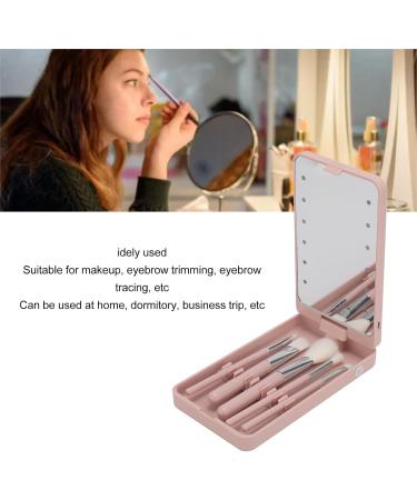 KKPLZZ Makeup Brush Set with Mirror Multifunctional Cosmetic Brushes Kit with Rotatable Foldable LED Mirror for Home Dormitory Travel - Buy Online on SooperMarket.com