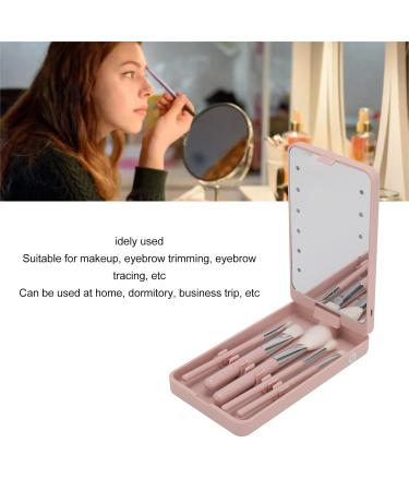 LED Makeup Mirror & Brush Set | High Clarity Rotating & Folding | Travel-Friendly Beauty Kit - Buy Online on SooperMarket.com