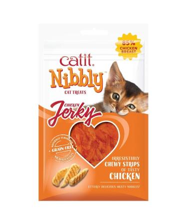 Catit Nibbly Jerky chicken chewing strips for cats 30g Chicken 18 g (1 pack)