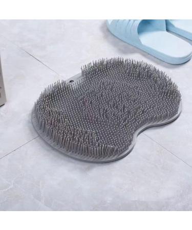 WALULAN Silicone Bath Body Brush Foot Back Massage Pad Grey | Exfoliating Non-Slip Bath Pad with Suction Cup - Buy Online on SooperMarket.com