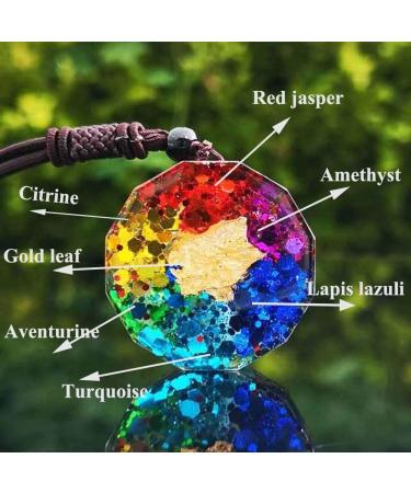 Sinymilk Reiki Orgonite Sri Yantra Symbol Metatron's Cube Necklace 7 Chakra Sacred Geometry Orgone Pendant - Buy Online on SooperMarket.com