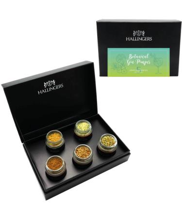 Hallinger's botanical gin pimper - spice gift set gin handmade 5 spices as gin -botanicals (set) - Mother's Day gift & gift ideas for Father's Day |New home congratulations 5 pieces (1 Pack)