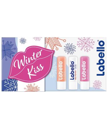 Labello Winter Kiss gift set care set for winter with SPF moisturizing lip care set with peeling labelo and more 1 piece (1 Pack)