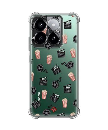 Movilshop Anti-Shock Case for Xiaomi 14 5G Film and Series Film and Popcorn Reinforced Corner Silicone 1.5 mm Thickness Flexible Transparent Bumper Gel TPU