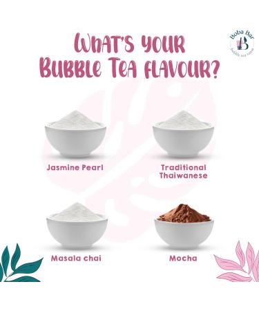 MBTK - 4 (Boba Bar London | Sahara Milk Bubble Tea Kit | 4 Milk Tea Flavours | 4 Boba & Jelly Toppings | Tapioca Pearls | 4 Bamboo Straws | 4 Tea Bags | 2 Recipe Cards ) - Buy Online on SooperMarket.com