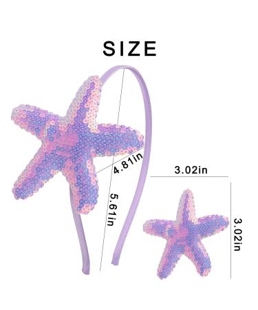 Totelux Starfish Sequins Headband - Light Purple Hair Accessories for Women & Girls | Ideal for Birthday, Wedding & Party Supplies - Buy Online on SooperMarket.com