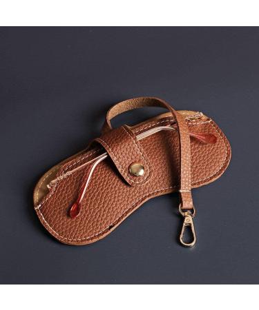 Vintage Leather Eyeglasses Case Holder | Portable Slim Sunglasses Pouch | Soft Glasses Bag for Men & Women - Brown - Buy Online on SooperMarket.com