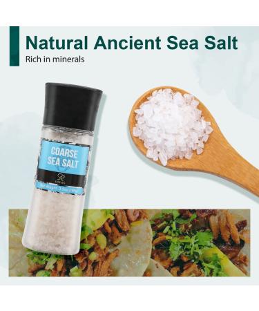 Soeos Salt and Pepper Grinder Set with Rainbow Peppercorns, Black Peppercorns, White Sea Salt, and Pink Salt - 9.8oz (277.82g) Total Spice - Plastic Bottle Grinder Included - Buy Online on SooperMarket.com