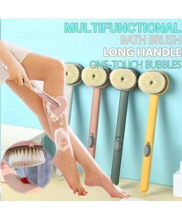 BTSEURY Long Handle Liquid Bath Brush - Detachable Exfoliating Body Scrubber and Soap Dispenser (Yellow) - Buy Online on SooperMarket.com