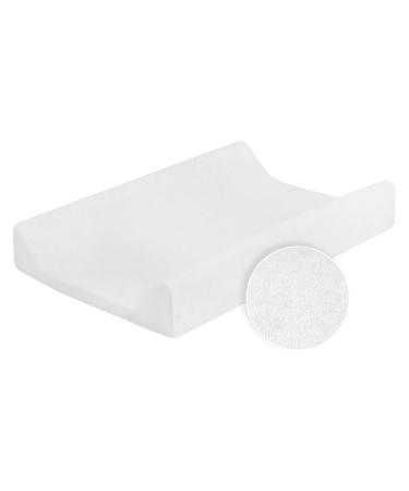 Terry cloth/protector for changing mat with raised edge - white