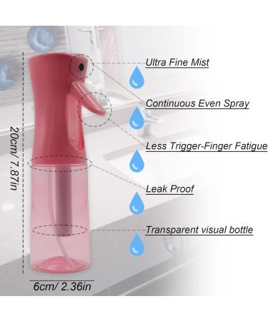 JANYUEPAI Hair Spray Bottle Continuous Fine Water Mist Sprayer for Hair Styling Skin Moisturizing Plant Watering Cleaning - Pink 200ml - Buy Online on SooperMarket.com