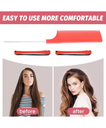 48pcs Hair Perm Rods Plastic Perming Rods Curlers Hair Rollers Curlers with Tail Comb Hair Perming Kit for Hairdressing Hair Styling or DIY Tool(Red) - Buy Online on SooperMarket.com
