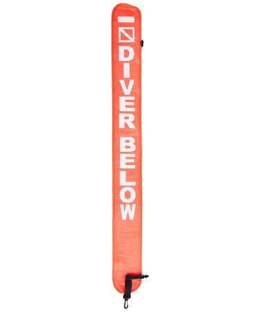 Scuba Choice Scuba Diving 4' Surface Marker Signal Tube with Plastic Clip, Orange