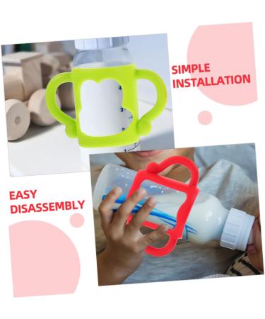 ibasenice 10 Pcs Silicone Bottle Handle Bottle Handles Bottle Accessories Self Feeding Bottle Handle Silicone Bottle Handle Wide Mouth Milk Bottle 13.00X7.00X6.50CMx5pcs Assorted Colorx5pcs - Buy Online on SooperMarket.com